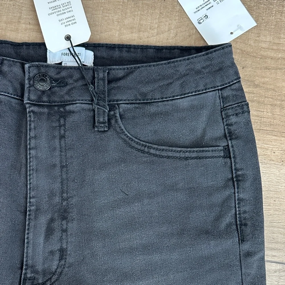 Forever 21 mid rise skinny Black Jeans size 29 BNWT - Picture 5 of 11